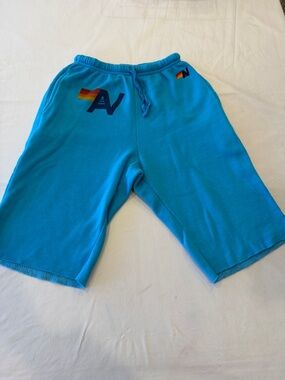 Aviator Nation men’s size S Logo Blue Drawstring Shorts